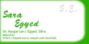 sara egyed business card